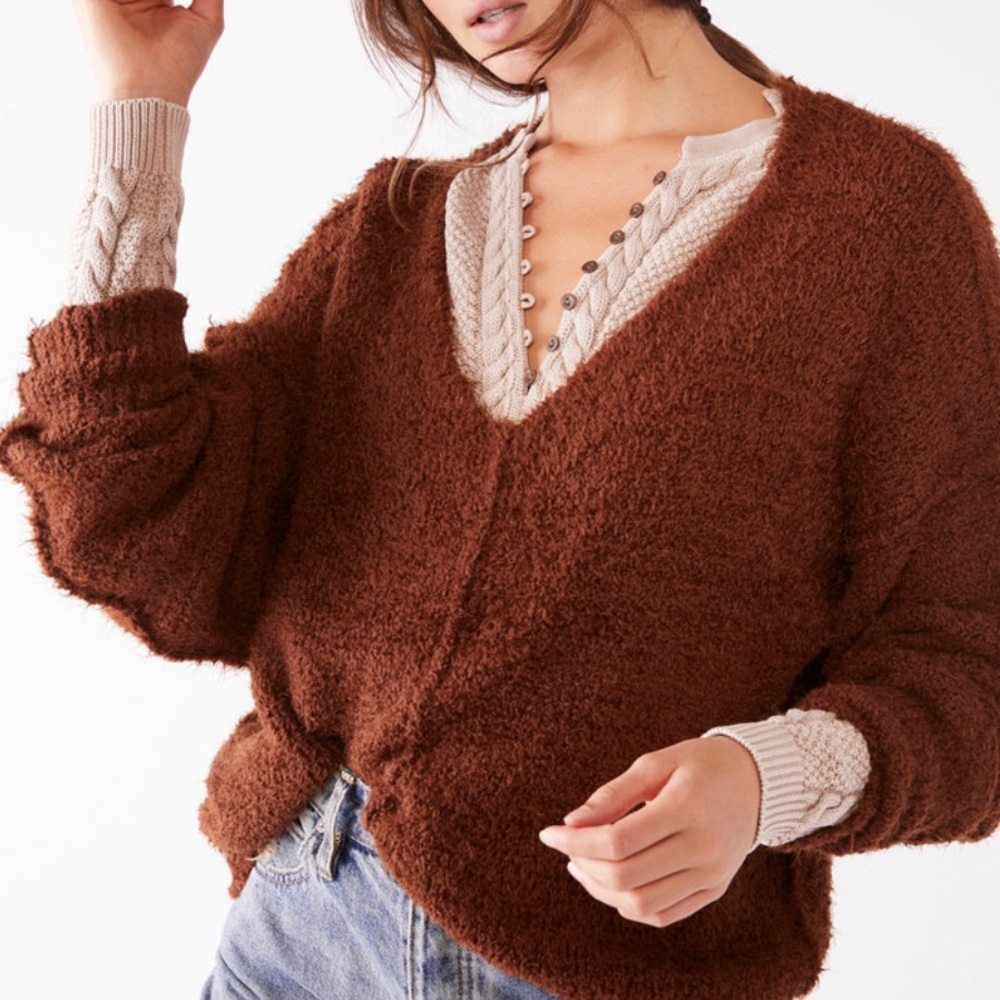Free People V-neck Pullover